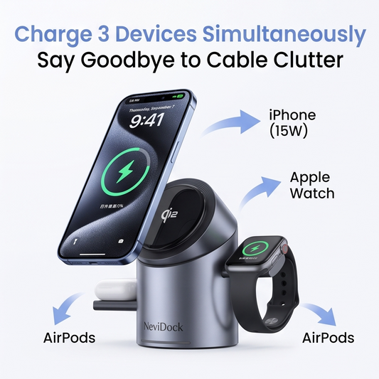 NeviDock™ 3-in-1 Magnetic Charging Station